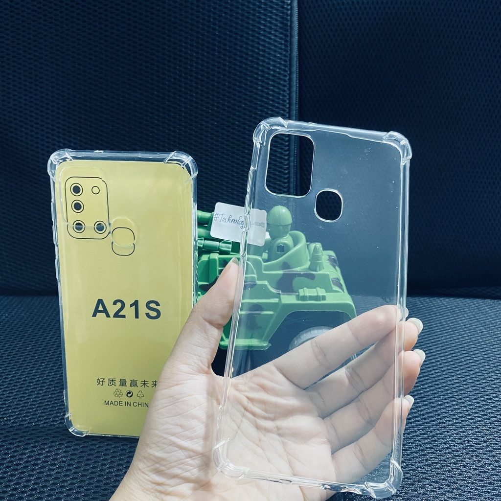 Ốp lưng chống sốc Samsung A21s dày xịn trong suốt cao cấp bo 4 góc