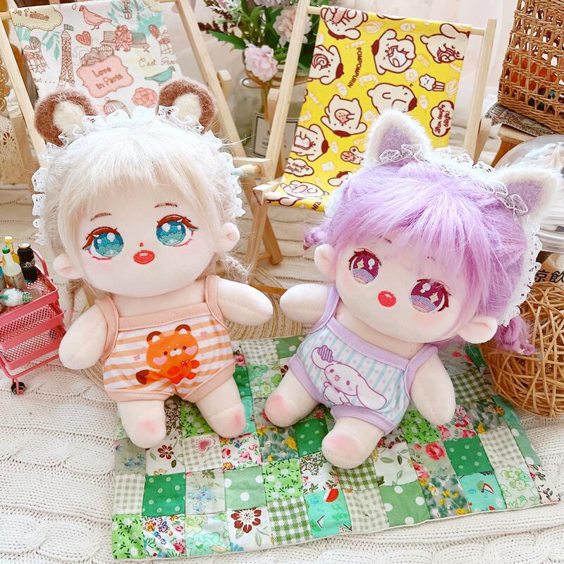 Đồ Chơi Búp Bê Mặc Áo Yếm Vải Cotton 20cm Thiết Kế Dễ Thương