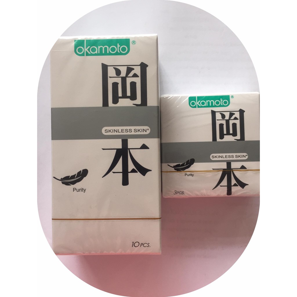 Bao Cao su Okamoto Skinless Skin Purity siêu mỏng không mùi truyền nhiệt nhanh