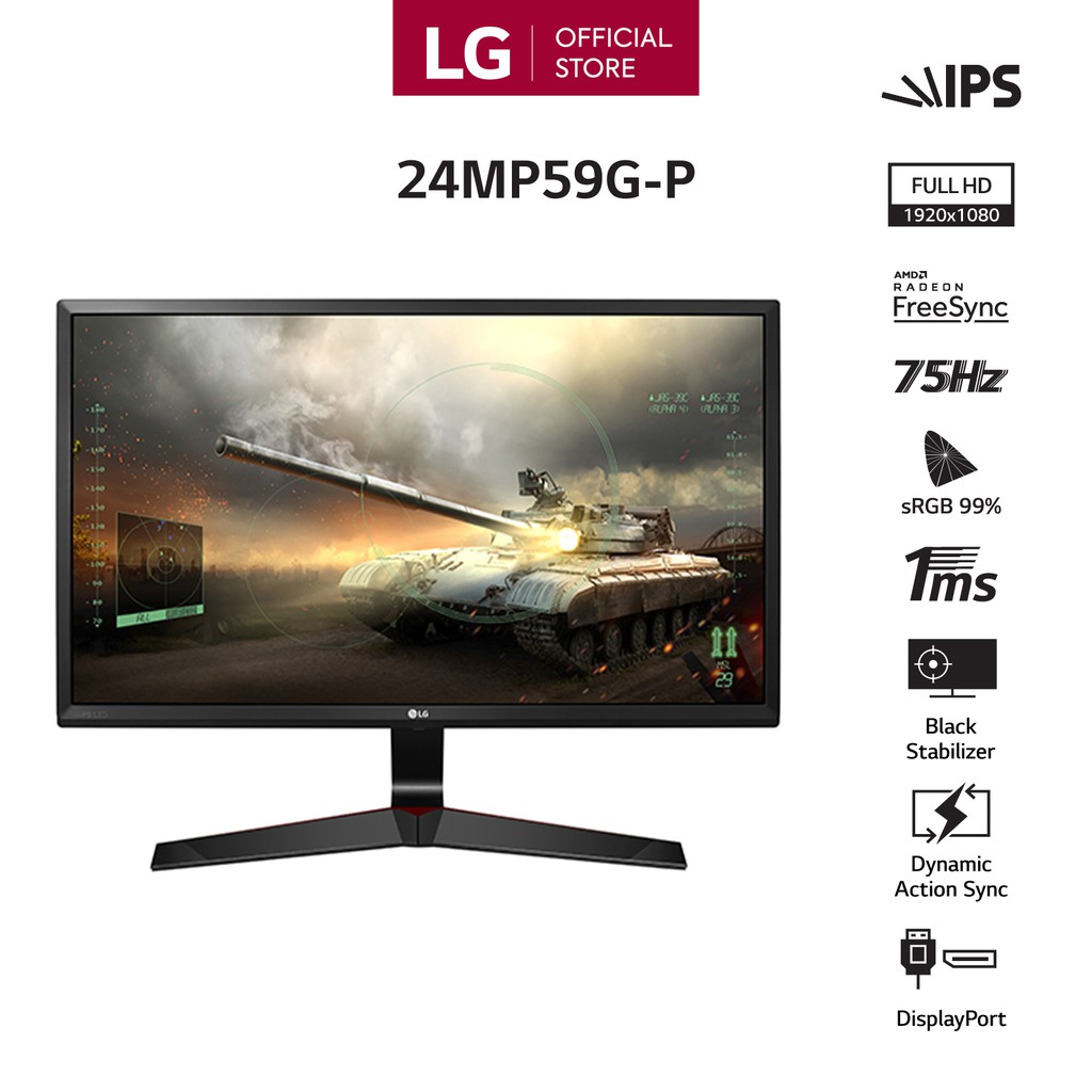 [Mã ELLGIT300 giảm 300K đơn 2TR] Màn hình máy tính LG 24MP59G-P 24