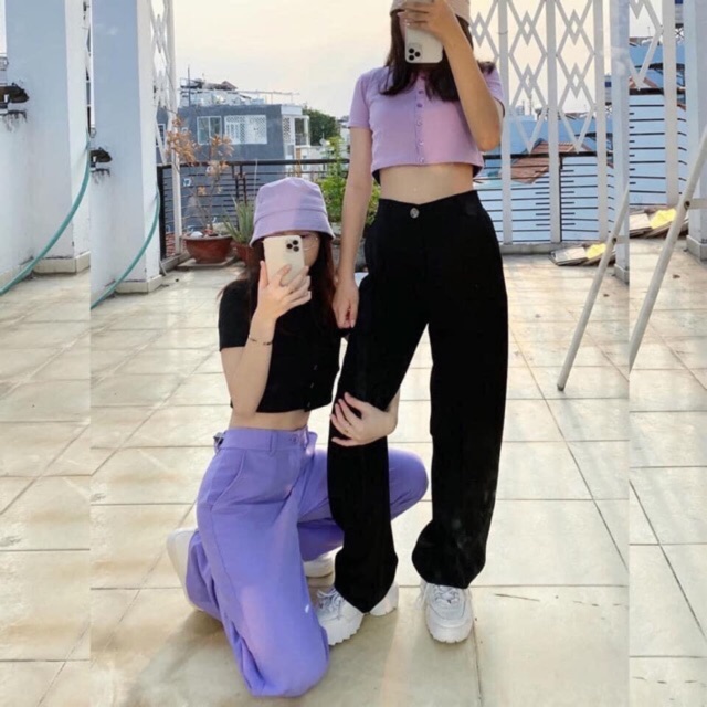 Quần Tây Trơn Nút Suông/SIMPLE PANTS/QUẦN CULOTTES Kèm Video Cận Chất