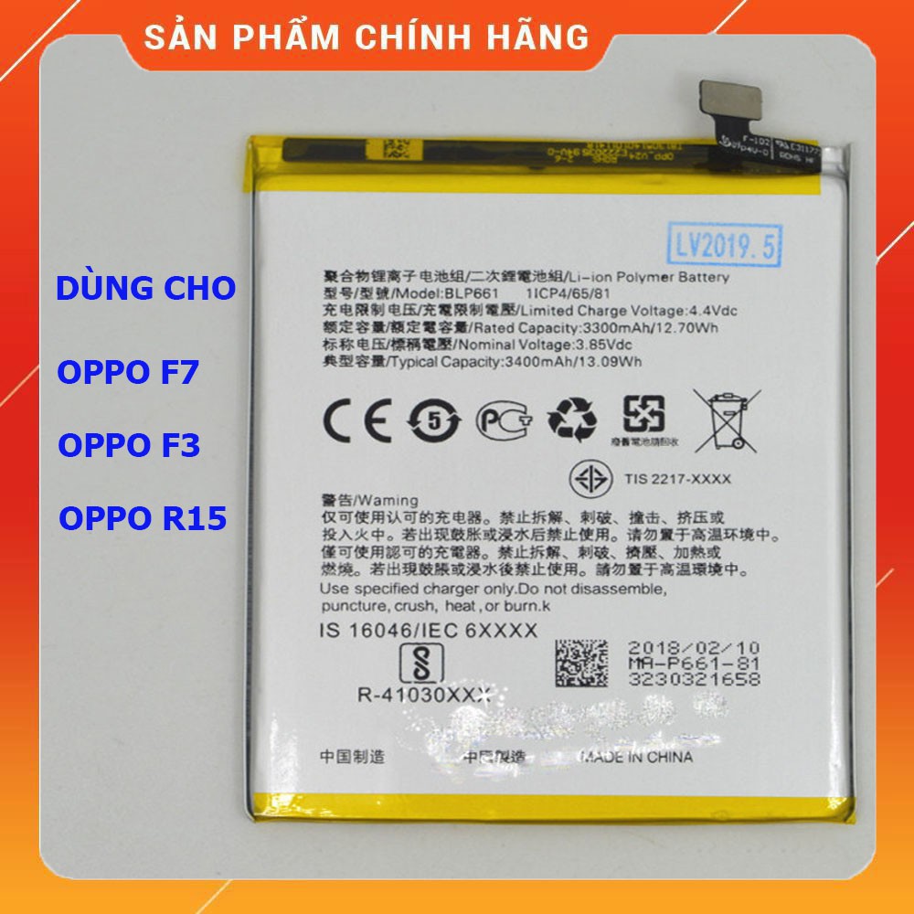 Pin Oppo F7, oppo a3, oppo r15 BLP661 dung lượng cao