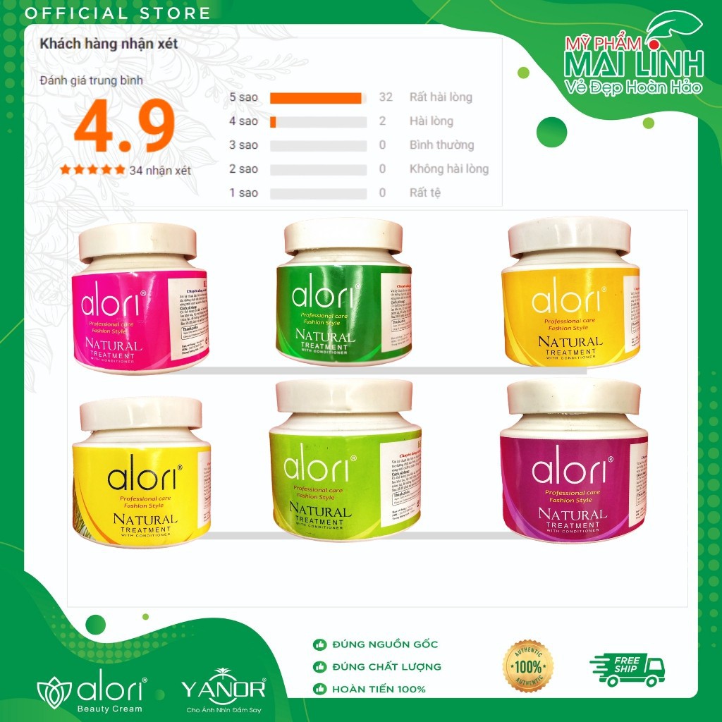Ủ Tóc, Dầu Hấp Tóc Phục Hồi Tái Tạo Hư Tổn ALORI 1000ML - Đủ 7 Mùi Phổ Biến