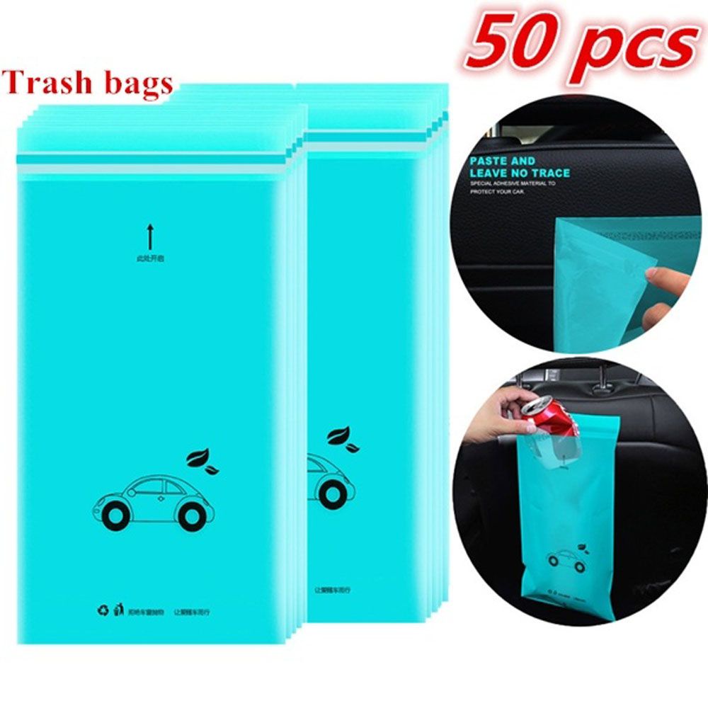 Aaron1 Bộ 50 Túi Đựng Rác Dùng Một Lần Chống Thấm Nước Tự Dính Nhiều Màu Sắc Cho Xe Hơi
