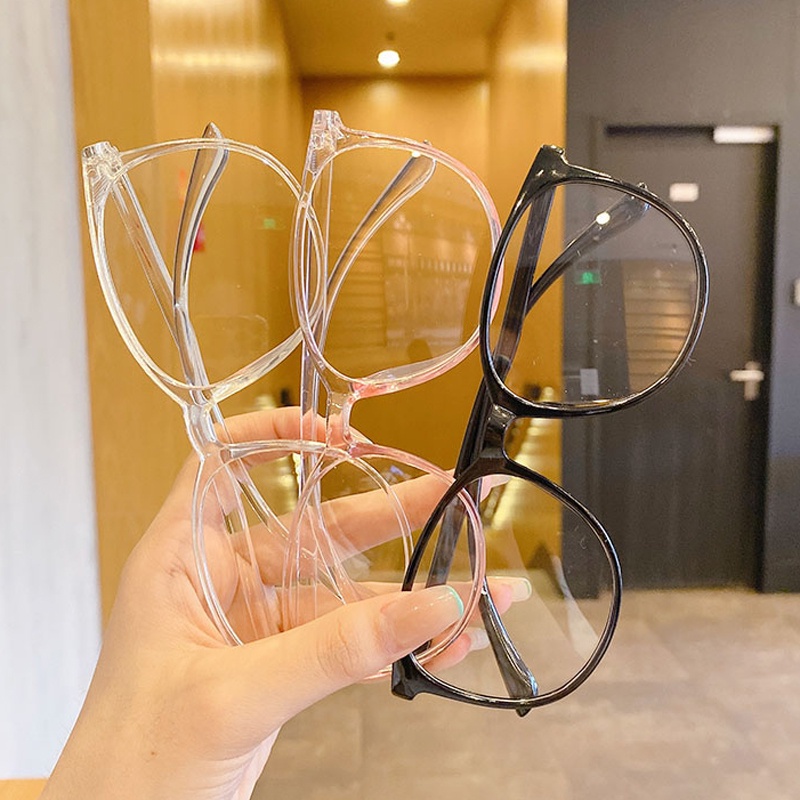 Mắt kính gọng tròn lớn phong cách Hàn Quốc thời trang đơn giản