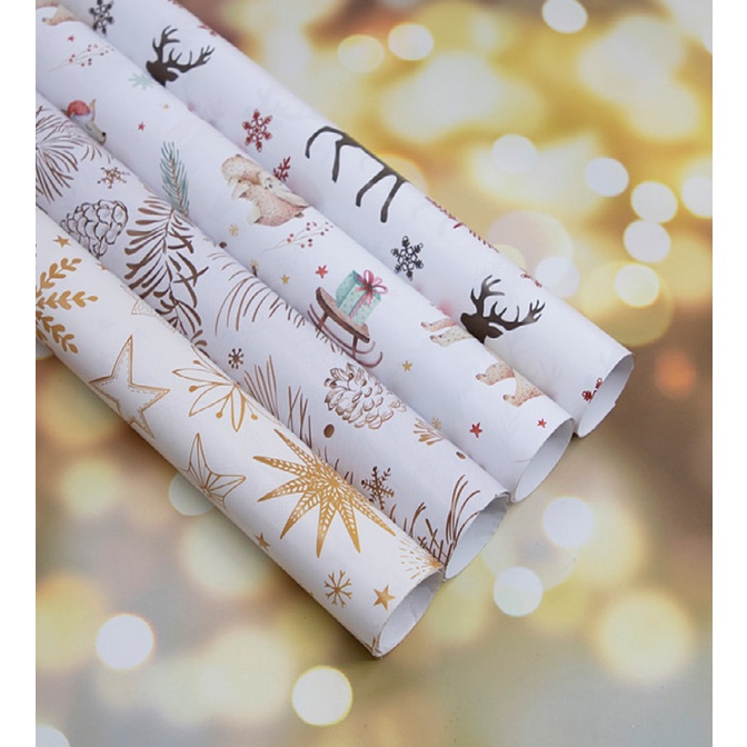 Giấy Gói Qùa Giáng Sinh Giấy Gói Quà Noel Ấm Áp Mùa Đông