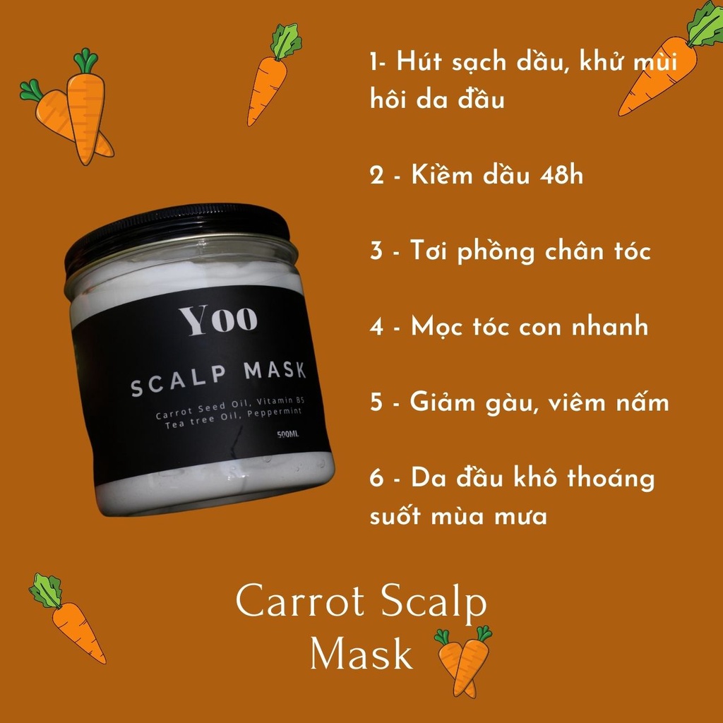 Kem Ủ Da Đầu The Mát, Kiềm Dầu Tóc 48H, Tơi Phồng Chân Tóc, Ngăn Nấm Da Đầu 280ml/500ml Scalp Mask Yoo.haircare