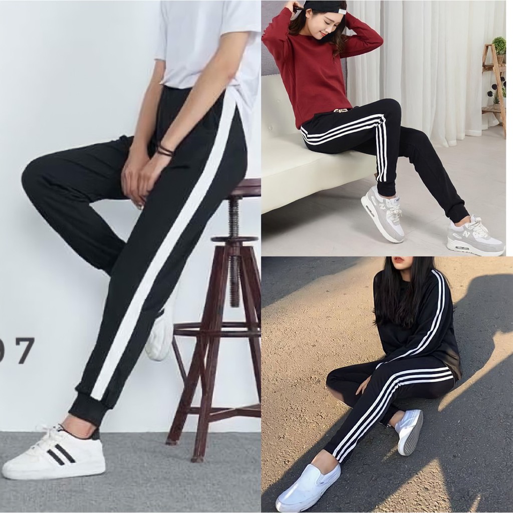 Quần Thể Thao Nữ 3 Sọc Chất Mềm Mịn Unisex