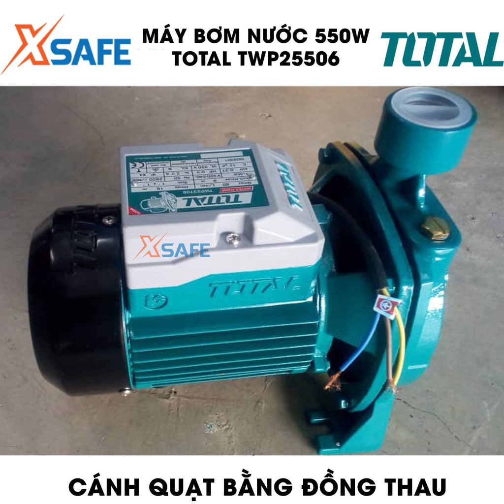 Máy bơm nước 550W TOTAL TWP25506 motor dây đồng Máy bơm nước Total chiều cao bơm tối đa 25m, lưu lượng tối đa 100 lít/ph