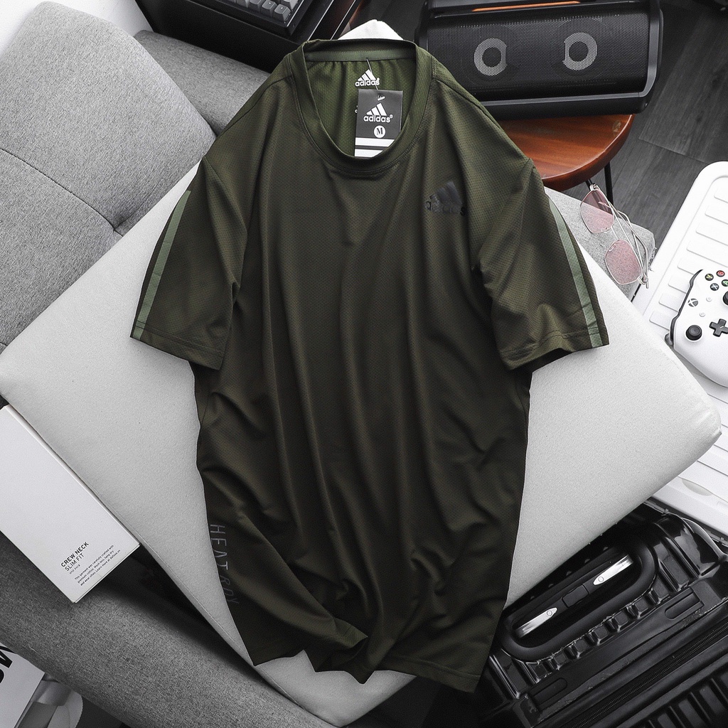 Áo Thun Lạnh Thể Thao Nam Adidas 3 Lá Basic Chất Liệu Dệt Kim Cực Mát Siêu Khô 5 Màu
