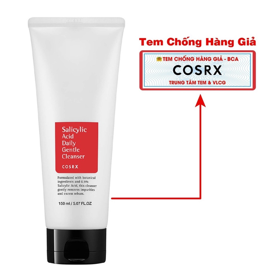 Sữa rửa mặt COSRX Salicylic Acid Daily Gentle &amp; Low pH Good Morning Gel Cleanser 150ml