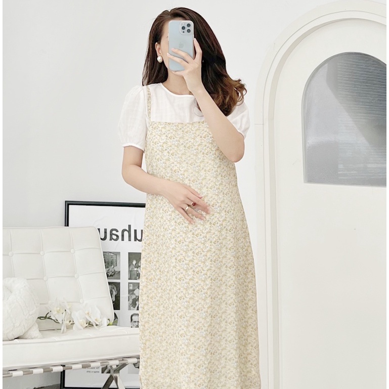 MEDYLA - Yếm dự tiệc dáng yếm (không kèm áo) 2 lớp vải voan cho bầu đi chơi du lịch dự tiệc - VS1026