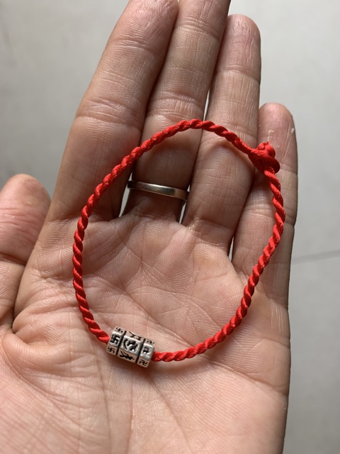 CHARM BẠC THÁI KHẮC OM MANI PADME HUM + CHỮ VẠN