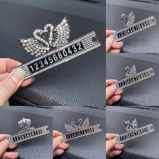 Thẻ Đỗ Xe Tạm Thời Hình Thiên Nga Đính Đá Lấp Lánh