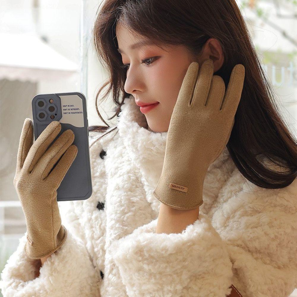 Găng Tay Hở Ngón Bằng Nhung Dày Dặn Ấm Áp Thời Trang Mùa Đông Cho Nữ