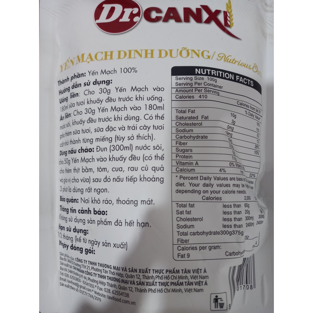 Yến Mạch Dinh Dưỡng gói 420gr - Dr Canxi