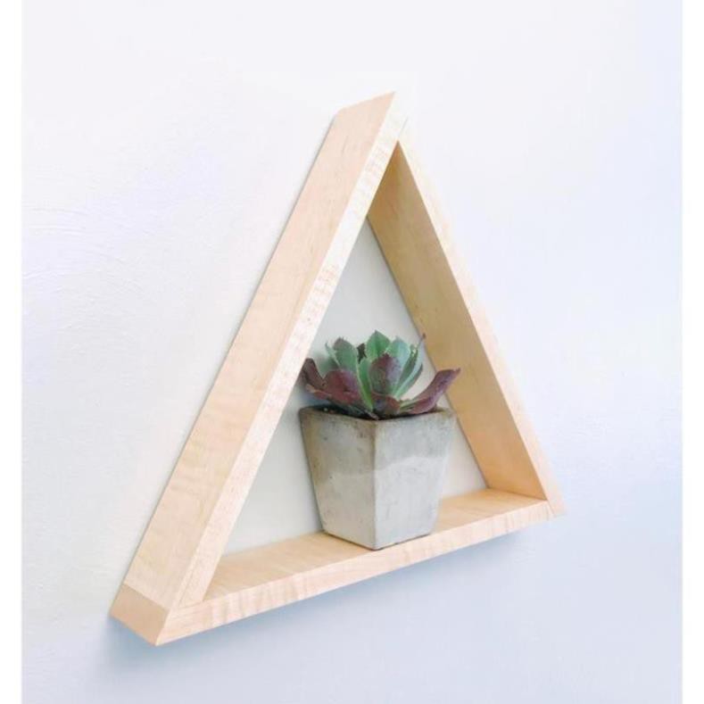 (hot sale) Bộ 3 kệ gỗ treo tường kệ đựng đồ  tam giác mộc gỗ tự nhiên