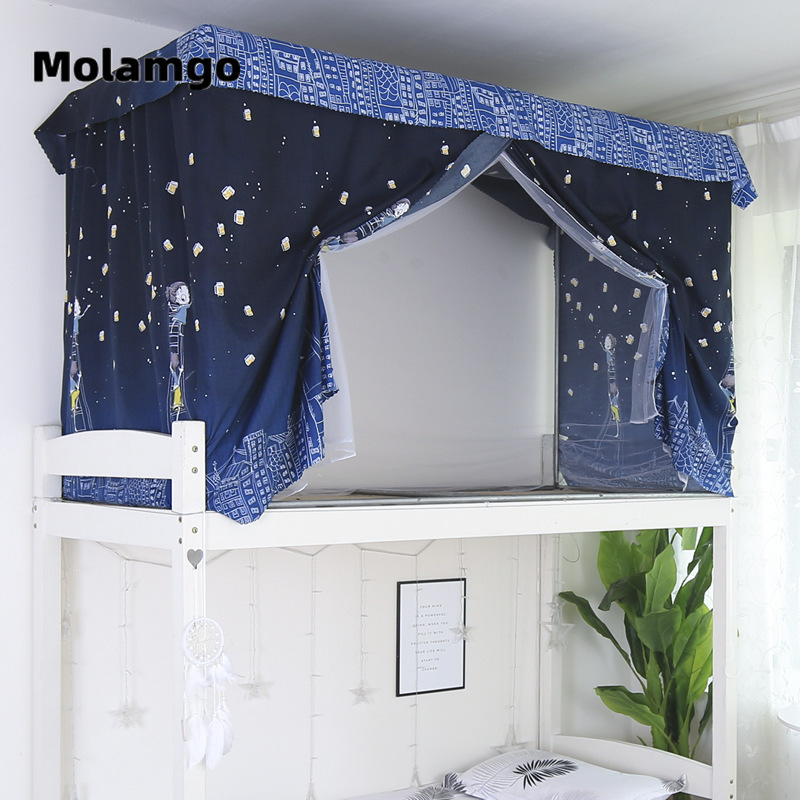 MOLAMGO  Giường đôi sử dụng màn che tích hợp màn chống muỗi trong phòng ngủ tập thể