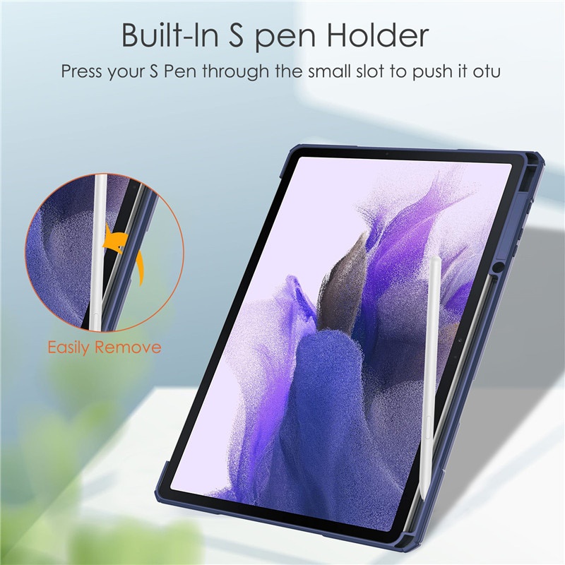 Ốp máy tính bảng có giá đỡ bút chì thích hợp cho Samsung Tab S7 Plus / S8 PLUS Tab S7FE 12.4