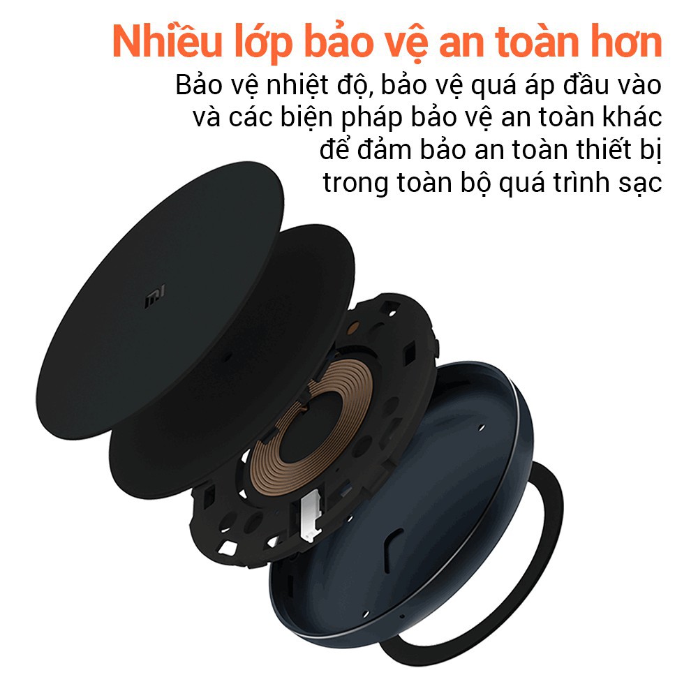 Bộ sạc không dây Xiaomi Mi Wireless Charging Pad 10W (Global Version) - Hàng chính hãng - Bảo hành 3 tháng