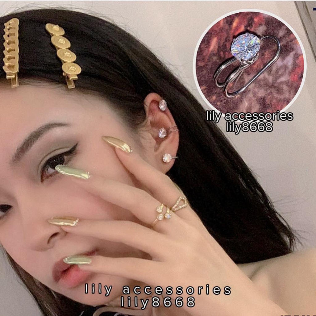 kẹp tai giả tròn đính kim cho nam nữ