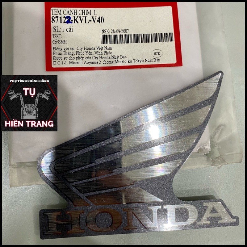 TEM CÁNH CHIM MÀU INOX VIỀN XÁM TRÁI-PHẢI ZIN CHÍNH HÃNG HONDA