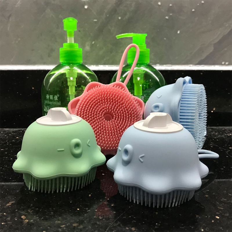 Bàn Chải Tắm Chà Xát Massage Tẩy Tế Bào Chết Toàn Thân Bằng Silicone Kèm Ngăn Đựng Xà Phòng Cho Nam Và Nữ YOUYO