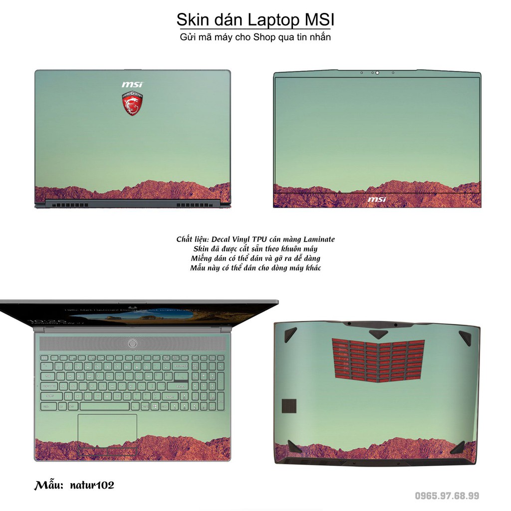 Skin dán Laptop MSI in hình thiên nhiên nhiều mẫu 5 (inbox mã máy cho Shop)