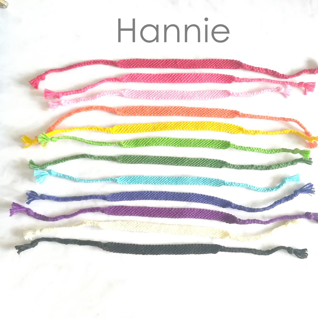 Vòng tay chỉ tình bạn màu xanh lá hồng kem cam tím đỏ vàng đen xanh dương - Vòng đeo nam nữ - Friendship Bracelet
