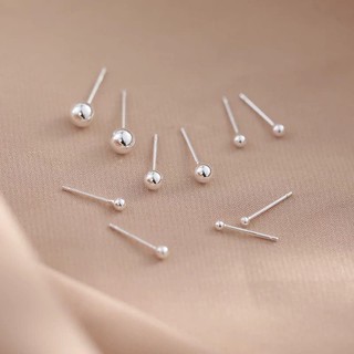 Khuyên tai bi bạc nguyên chất s99 unisex