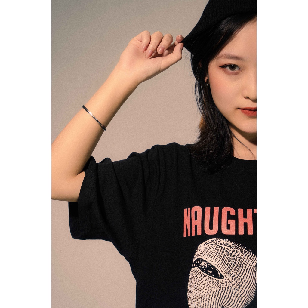 Áo thun Tay Lỡ Naughty Girl Club Phong Cách Âu Mỹ Form Rộng Unisex 100% Cotton