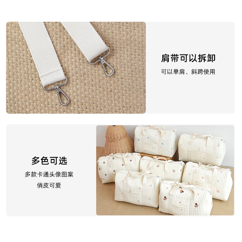 Túi Xách Đeo Vai Cỡ Lớn Thêu Họa Tiết Phong Cách Hàn Quốc Thời Trang Cho Mẹ Bỉm Sữa