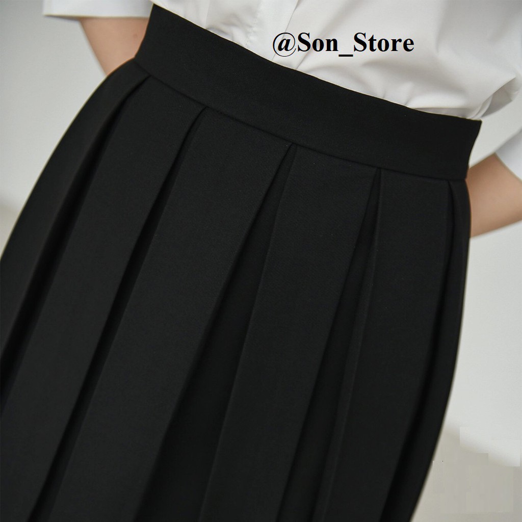Chân váy midi công sở xếp ly trước dáng dài | BigBuy360 - bigbuy360.vn