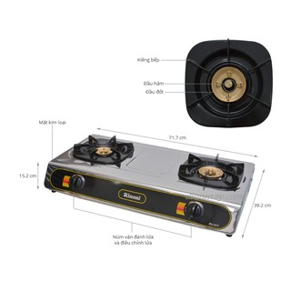Bếp gas đôi Rinnai RV-577 (BK) (Bạc)