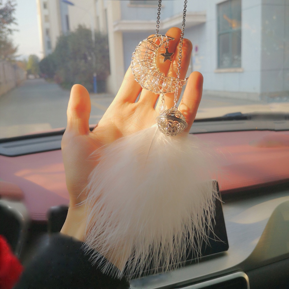 Dreamcatcher Phối Lông Vũ Dễ Thương Treo Trang Trí Xe Hơi
