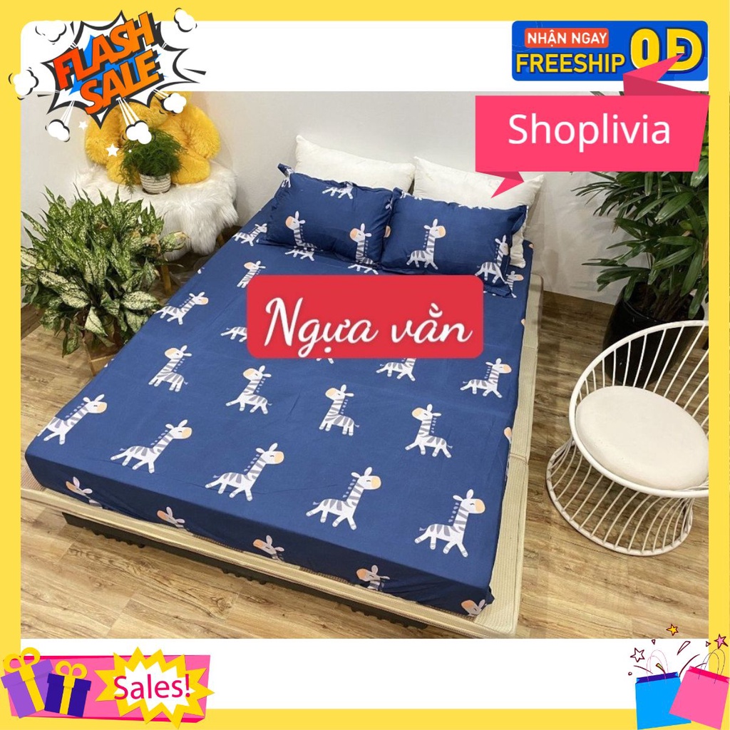 Bộ Ga Gối Poly 1m8x2m,gồm 1 ga 2 vỏ gối nằm,mẫu mới nhất, MẪU NGỰA VẰN