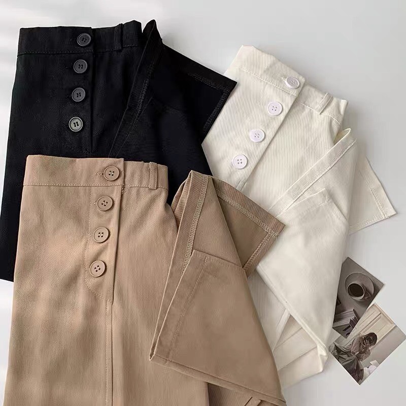 [Mã FADIRECT20 giảm 20K đơn 150K] Chân váy cúc lệch