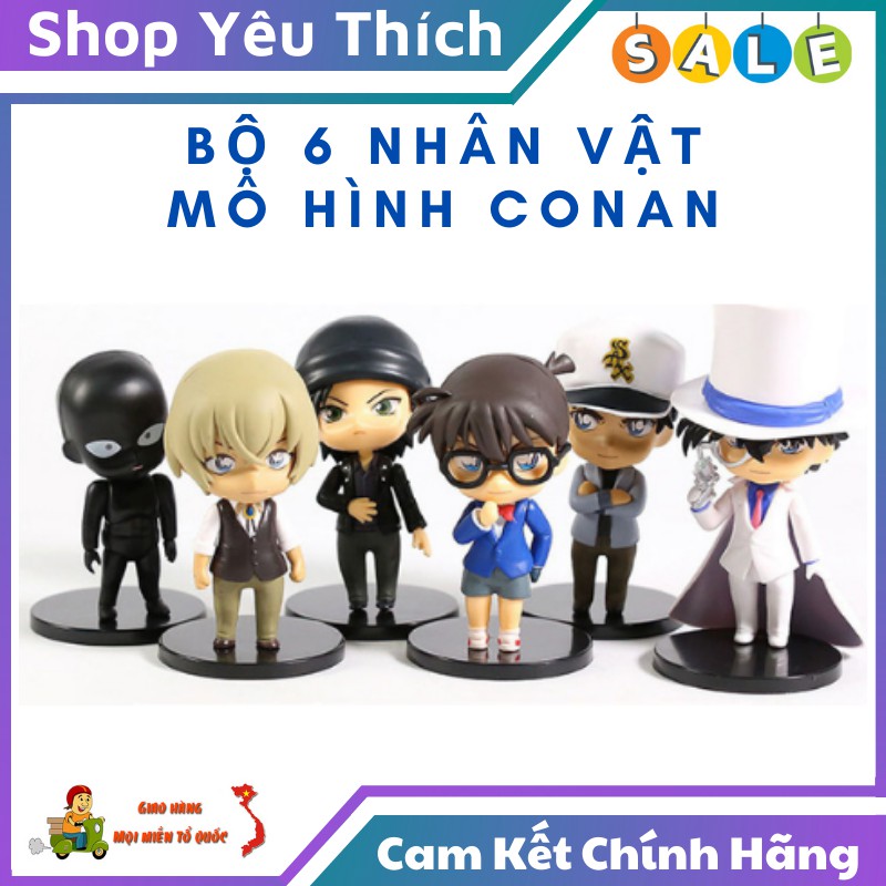 Mô Hình Để Bàn ⭐FREE SHIP⭐ Mô Hình 6 Nhân Vật Conan - Kaito Kid - Magic Kaito - Siêu đạo chích Kid Chibi Trang Trí