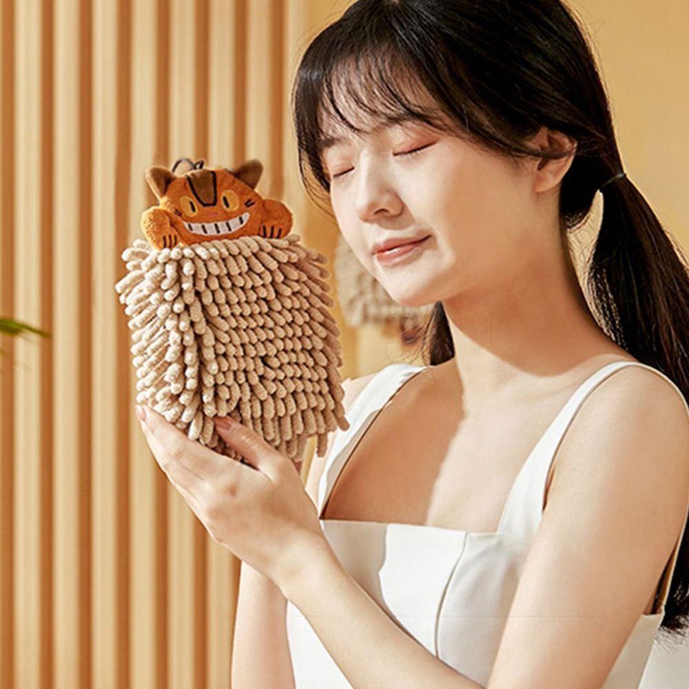 Khăn Lau Tay Bằng Sợi Microfiber Mềm Hình Mèo Chenille Cho Nhà Bếp Nhà Tắm