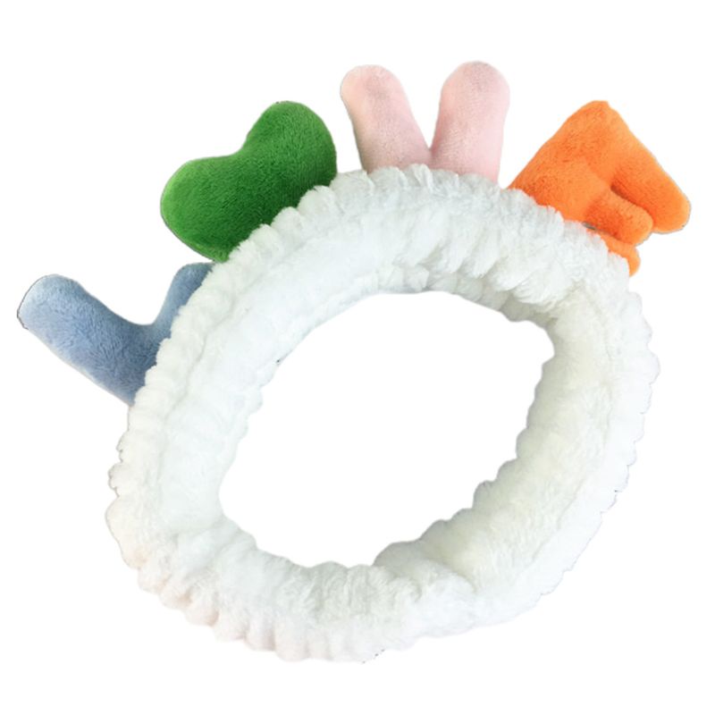 Băng Đô Cài Tóc Co Giãn Đính Chữ Love 3D Nhồi Bông Dễ Thương Dành Cho Nữ Rửa Mặt / Rửa