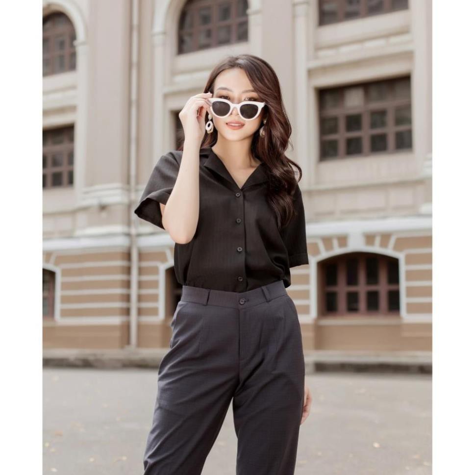 Áo Sơ Mi Nữ Ngắn Tay, Áo Kiểu Nữ Hàn Quốc Chất Vải Cao Cấp Dáng Suông, Form Chuẩn, Màu Cơ Bản Mặc Tôn Dáng. | BigBuy360 - bigbuy360.vn