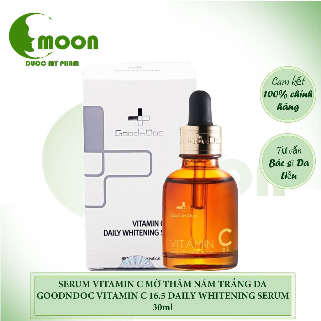 SERUM VITAMIN C MỜ THÂM NÁM TRẮNG DA GOODNDOC VITAMIN C 16.5 DAILY WHITENING SERUM 30ml