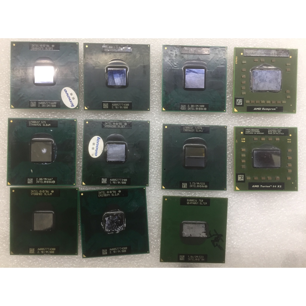 Cpu laptop T4300, T5870, T2370,T3100, T6600, T7300, T5500, Intel Celeron M 575, AMD Turion 64 X2