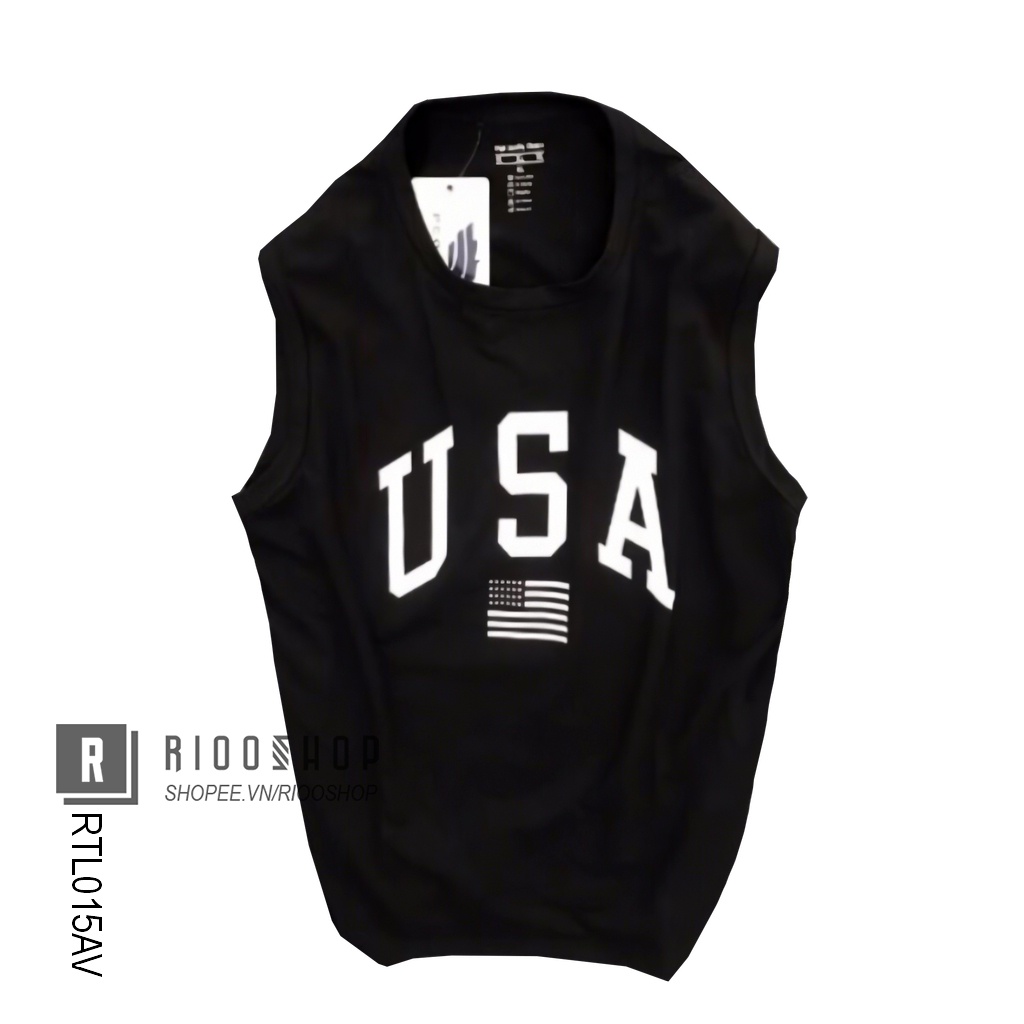 Áo thun nam thể thao sát nách USA cực đẹp RTL015 - áo phông nam tập gym cao cấp YAGI