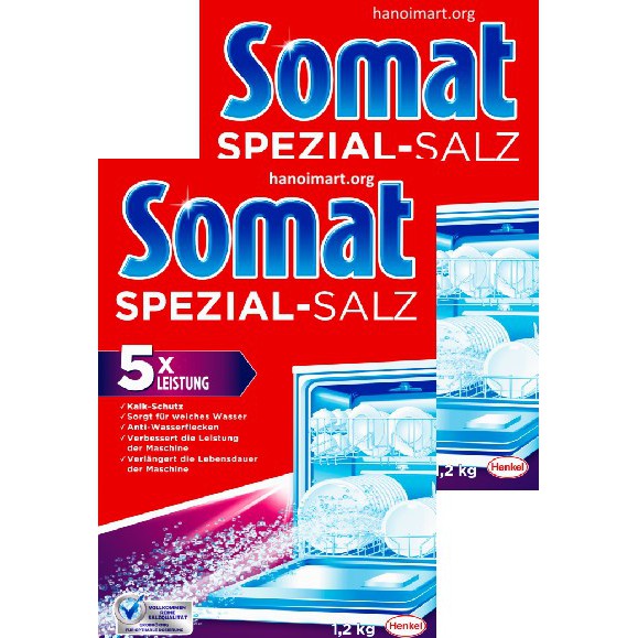 2 Muối Somat 1,2kg NK Đức cho máy rửa chén bát