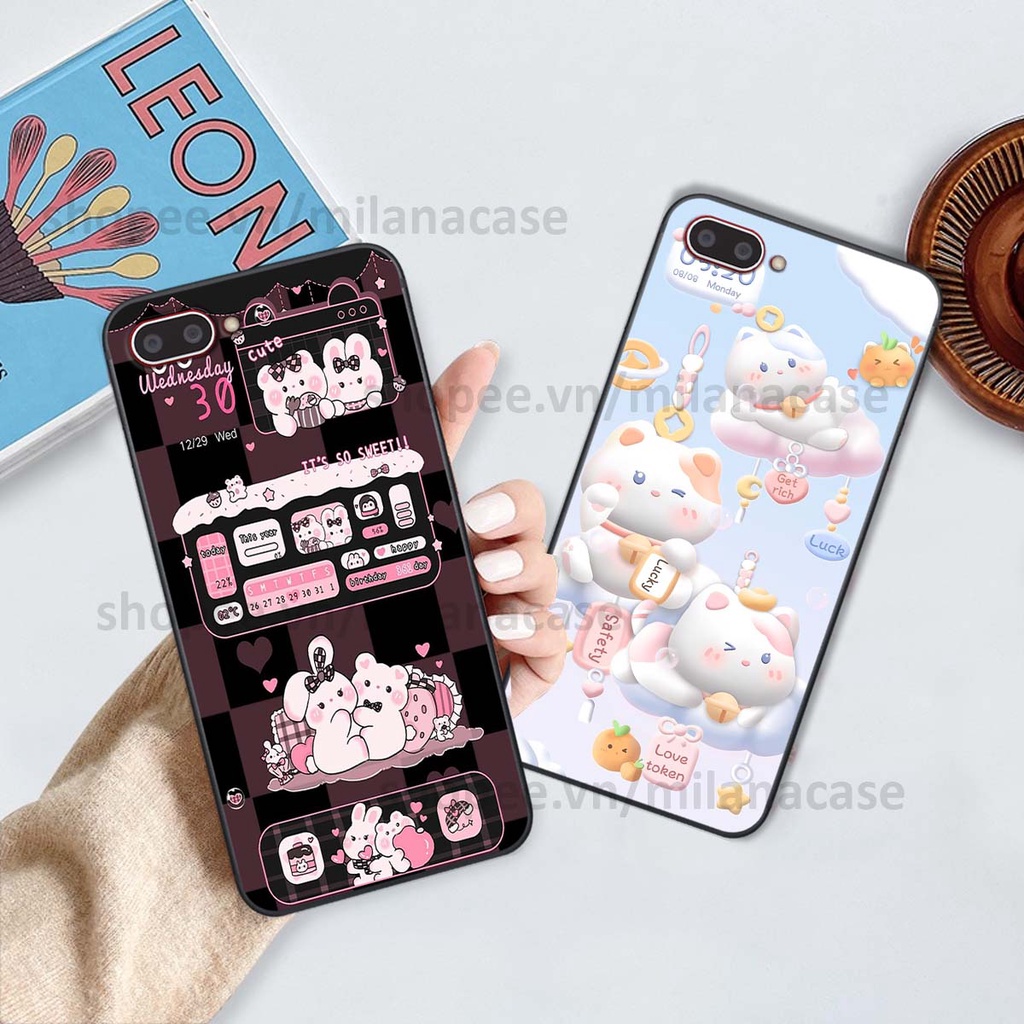 Ốp Oppo A3s / A1k hình đồng hồ icon gấu mèo cute cực dễ thương ngộ nghĩnh
