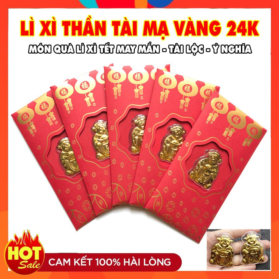 Bao lì xì hình thần tài mạ vàng -👍🏼FREESHIP👍🏼 quà tặng đầu xuân 2021 tuyển sỉ