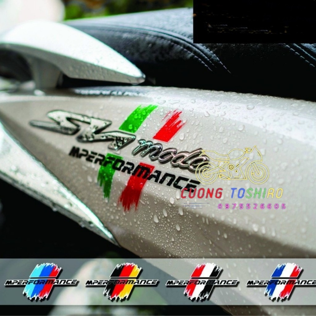 Tem dán xe Mperformance 3 màu tạo nên phong cách biker của bạn chống nước, chống bay màu