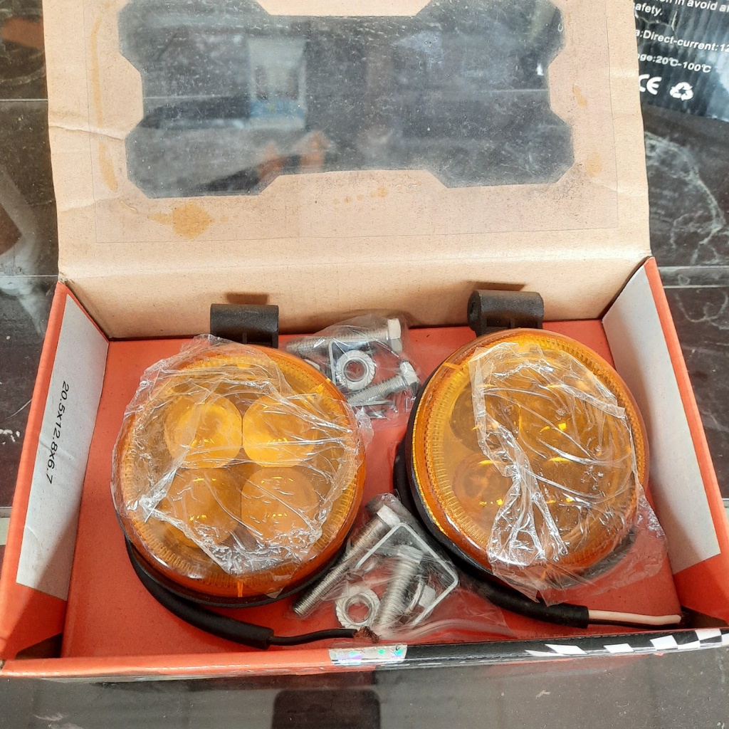 Cặp đèn (2 cái) LED loại tròn màu trắng, vàng , nguồn 10-36V. Loại 4, 7 bóng tròn 9w, đường kính 9cm, 11 cm, siêu sáng
