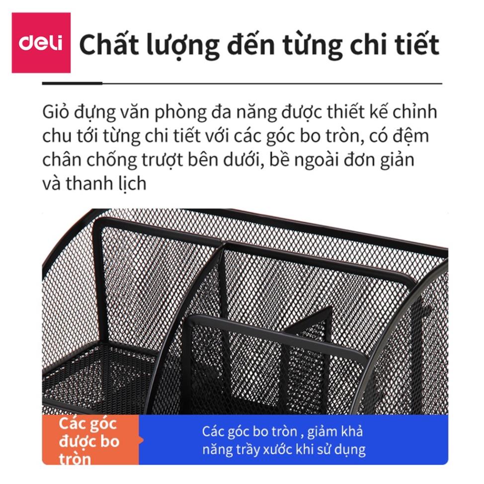 Giá sắt đựng tài liệu văn phòng để bàn Deli - màu đen - 9200